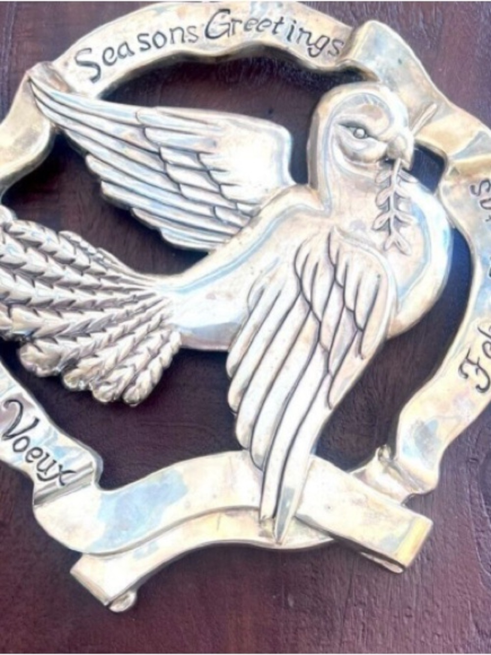 Silver Dove Wall Accent Plaque by